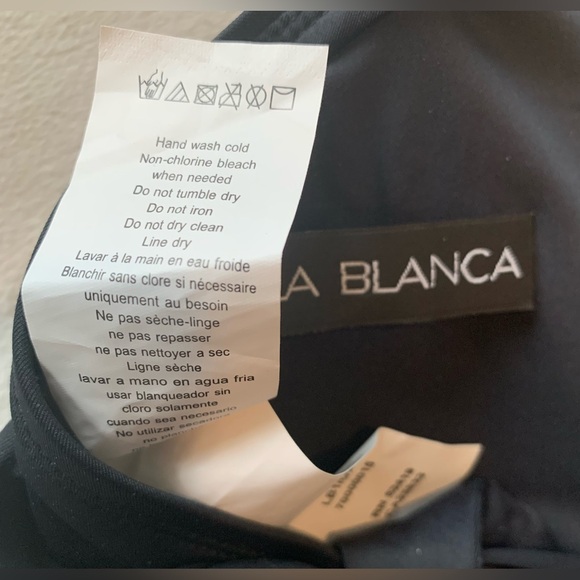 NEW La Blanca Island Goddess High Neck One Piece Swimsuit Black Size 12 - Picture 10 of 14